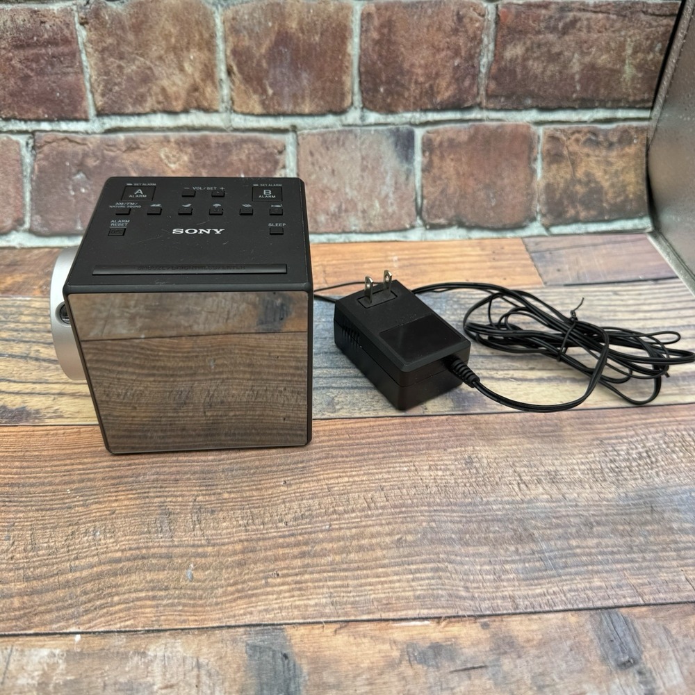 Sony Alarm Clock W Projector Radio Nature Sounds ICF-C1PJ Mirror Front Tested